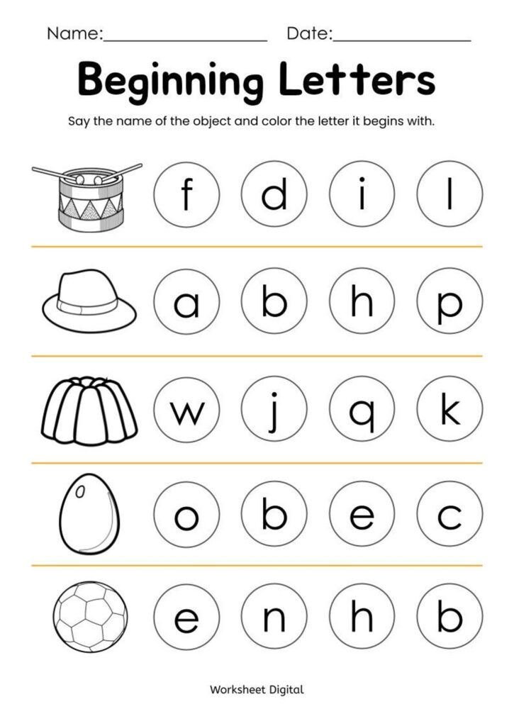 Alphabet Kindergarten Worksheets Printable