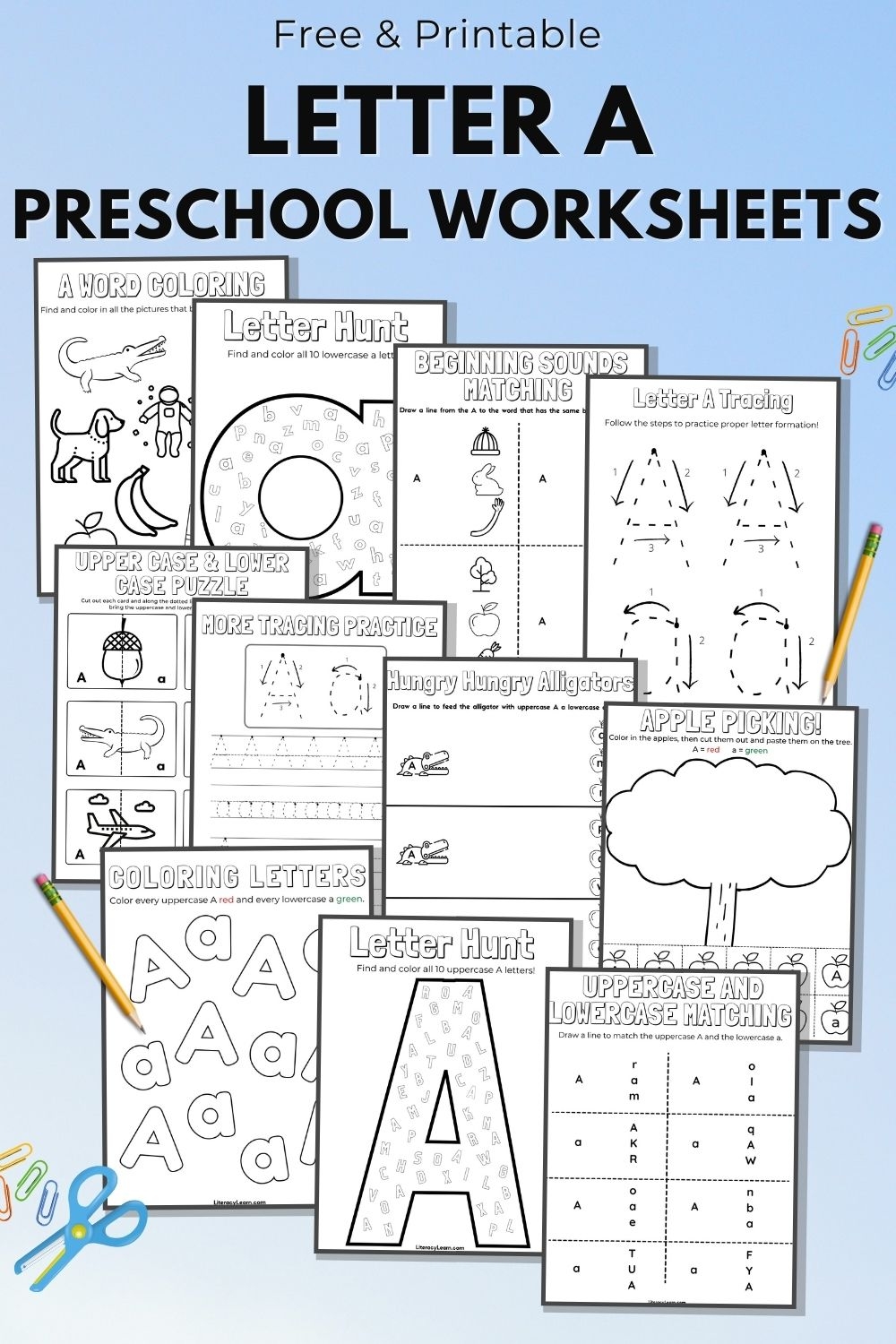 Free Printable Worksheets Preschoolers Alphabet