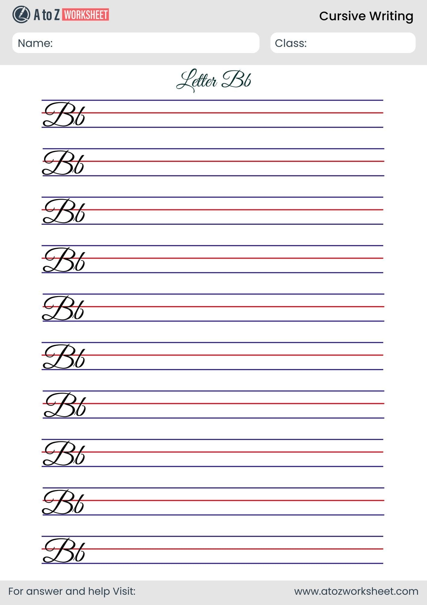 Free Cursive Alphabet Printable Worksheets