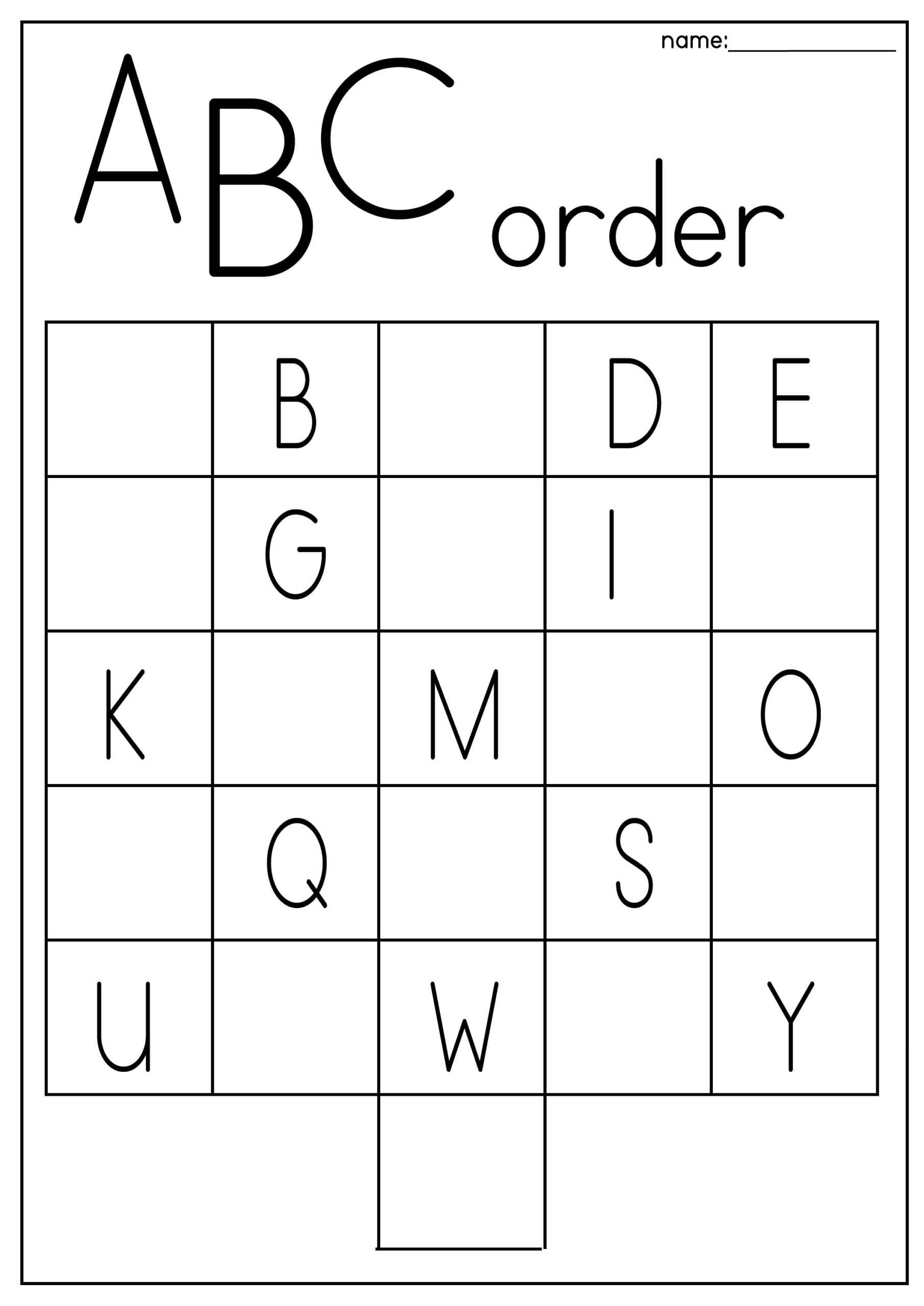 6 Printable ABC Order Work Mats worksheets Preschool kindergarten Phonics And Literacy Etsy Hong Kong