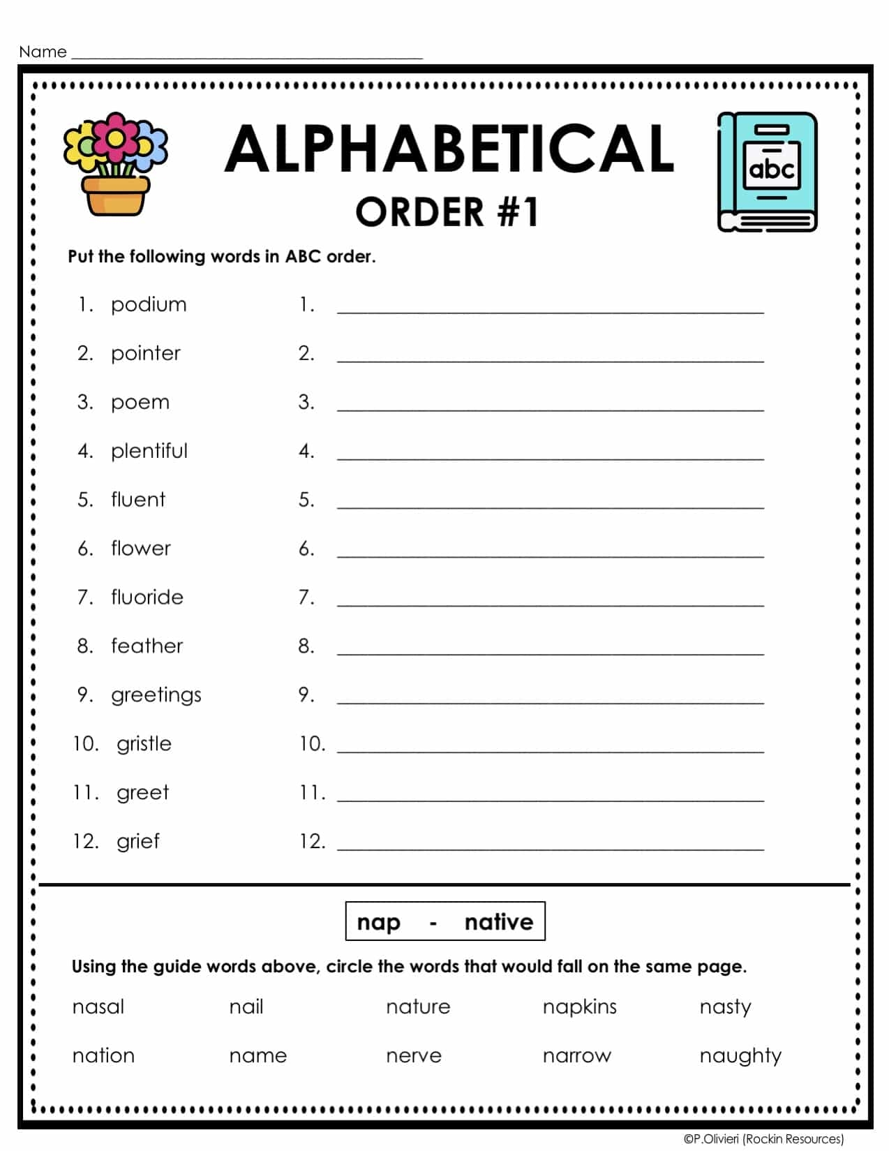 ABC Order Worksheets For Kids Fun Alphabetical Sorting Activities