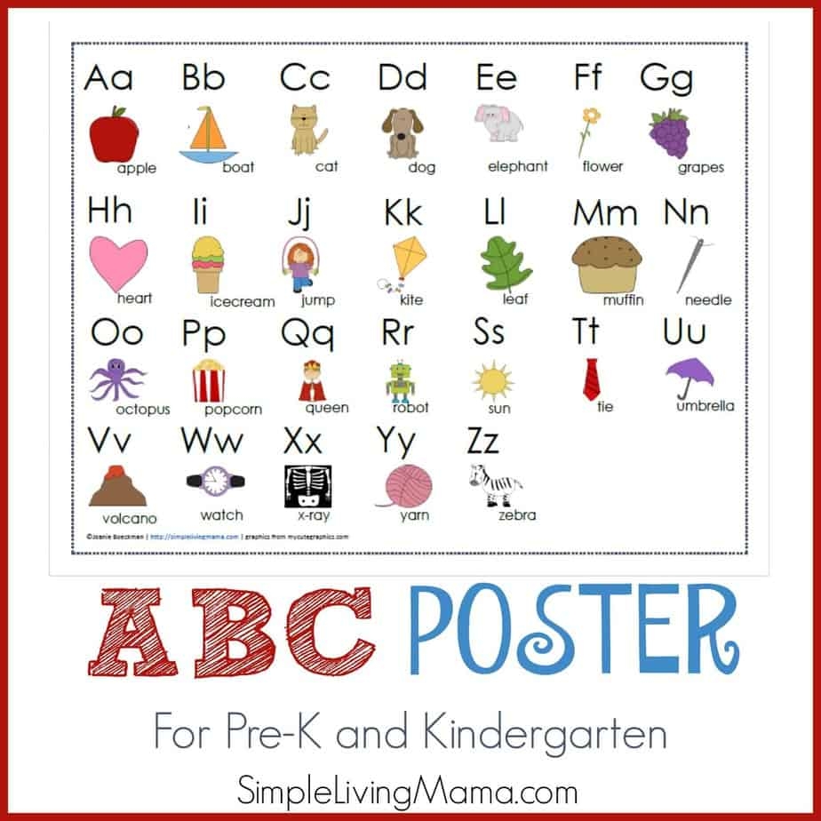 ABC Poster Simple Living Mama