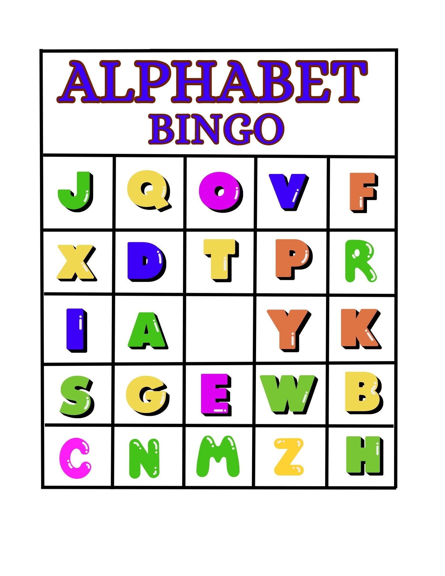 Preschool Printable Alphabet Bingo Cards
