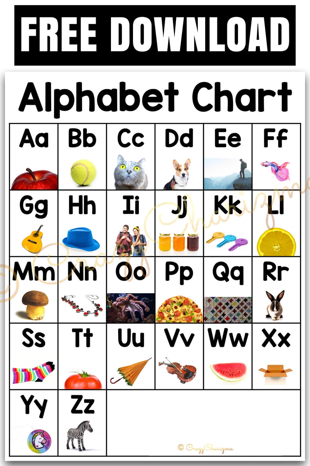 Free Printable Preschool Alphabet Chart