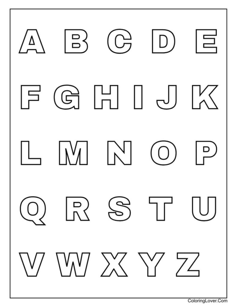 Free Printable Alphabet Coloring Worksheets