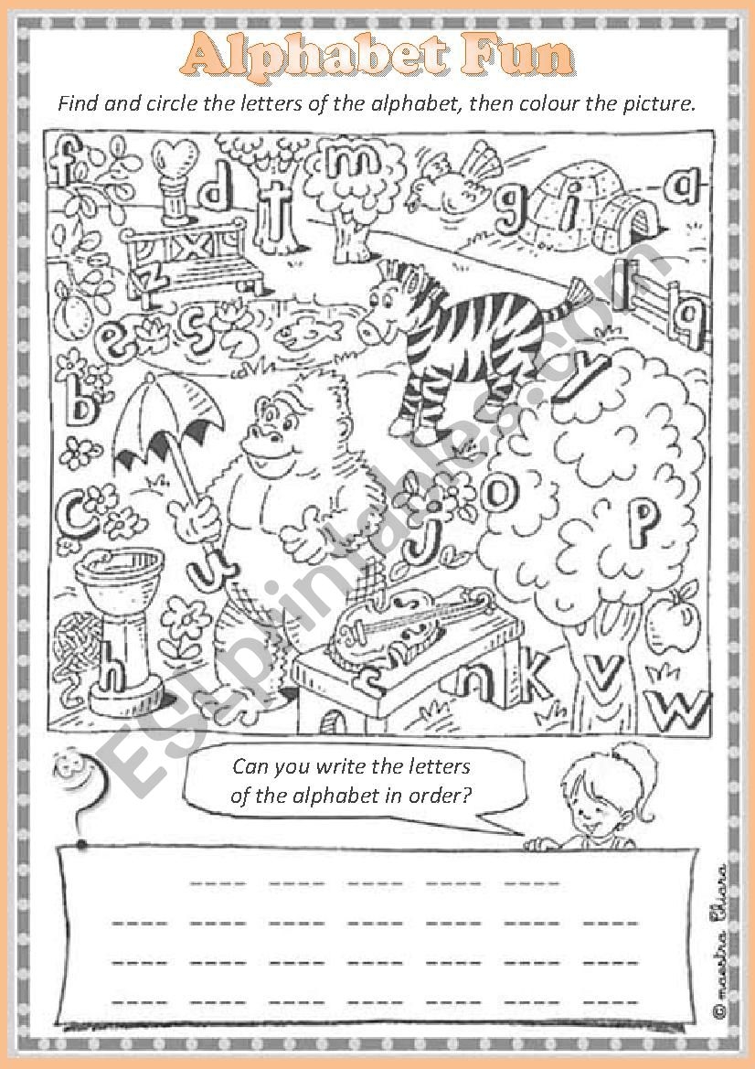 Alphabet Fun ESL Worksheet By Chiaretta Alphabet Fun ESL Worksheet By Chiaretta