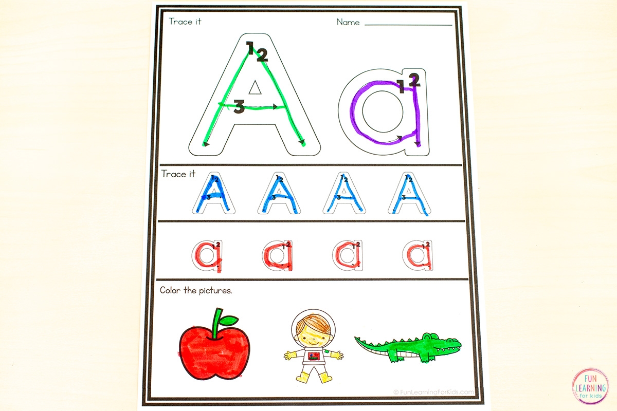 Printable Preschool Alphabet Letters Tracing Pages