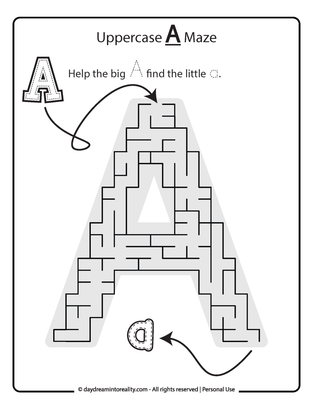 Alphabet Mazes Free PDF Printables Color Trace And More 
