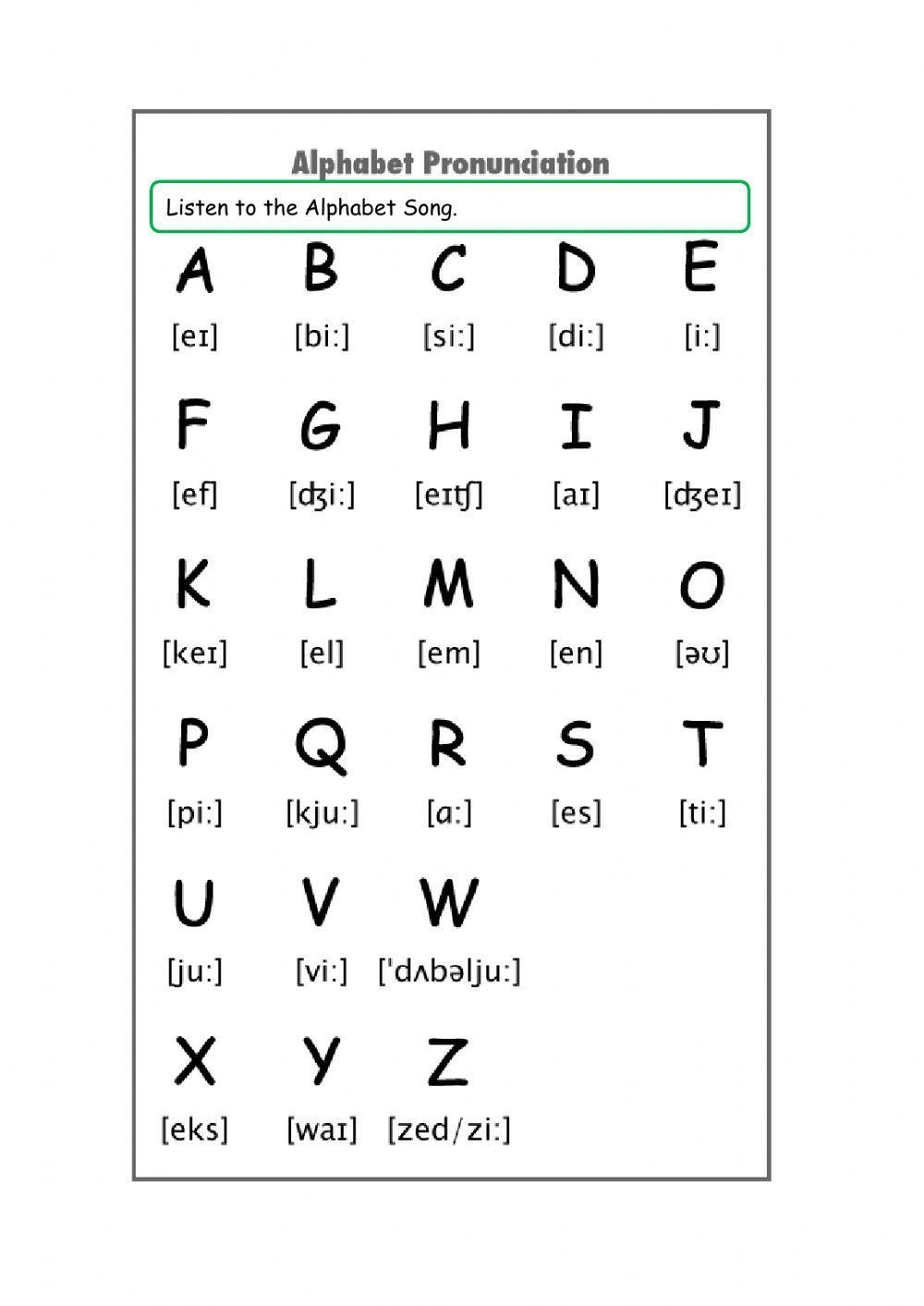 Alphabet Pronunciation Exercise Live Worksheets Worksheets Library