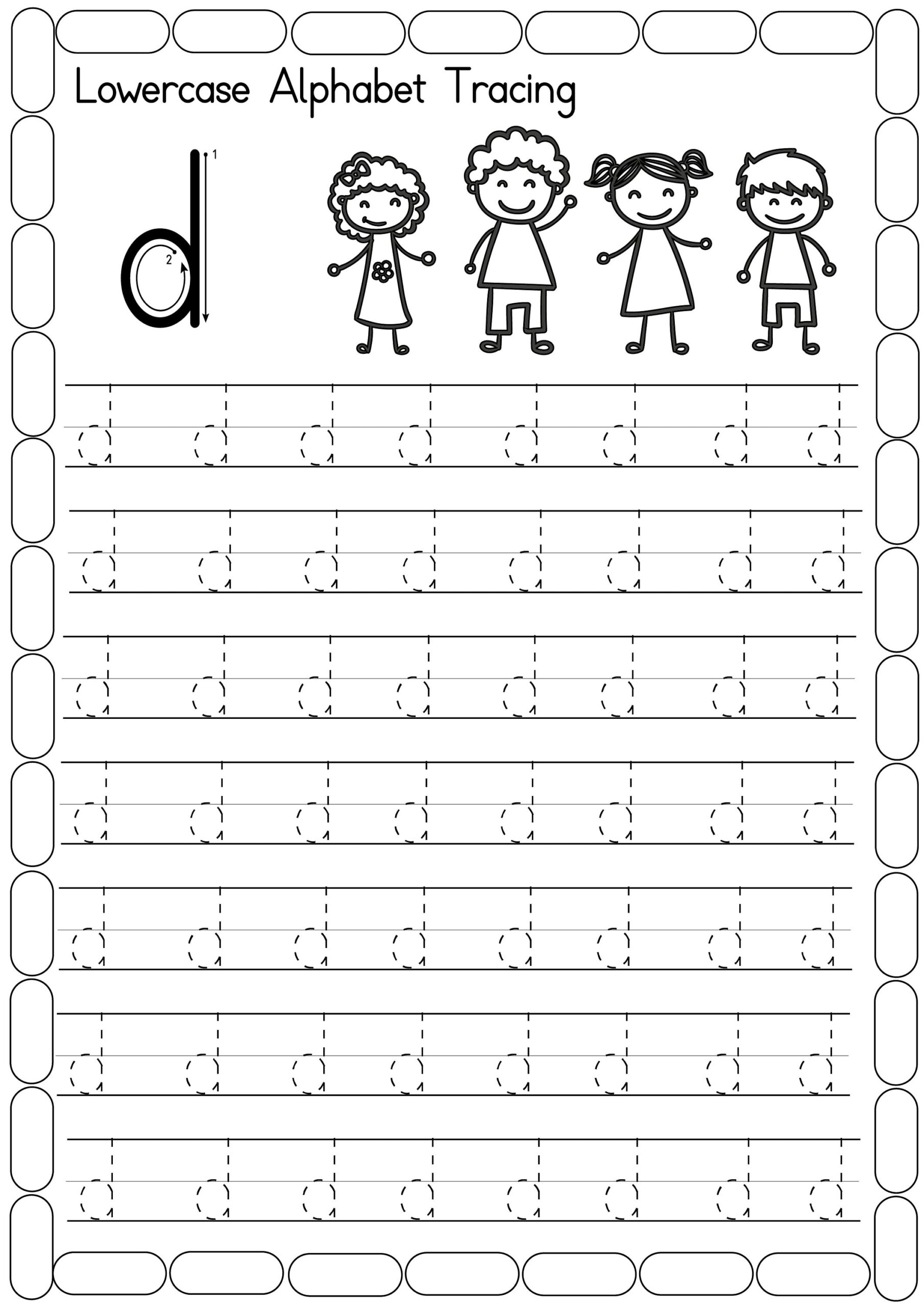 Alphabet Tracing 26 Printable Lower Case Alphabet Tracing 