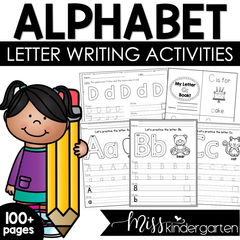 Alphabet Tracing And Writing Practice Printables Miss Kindergarten
