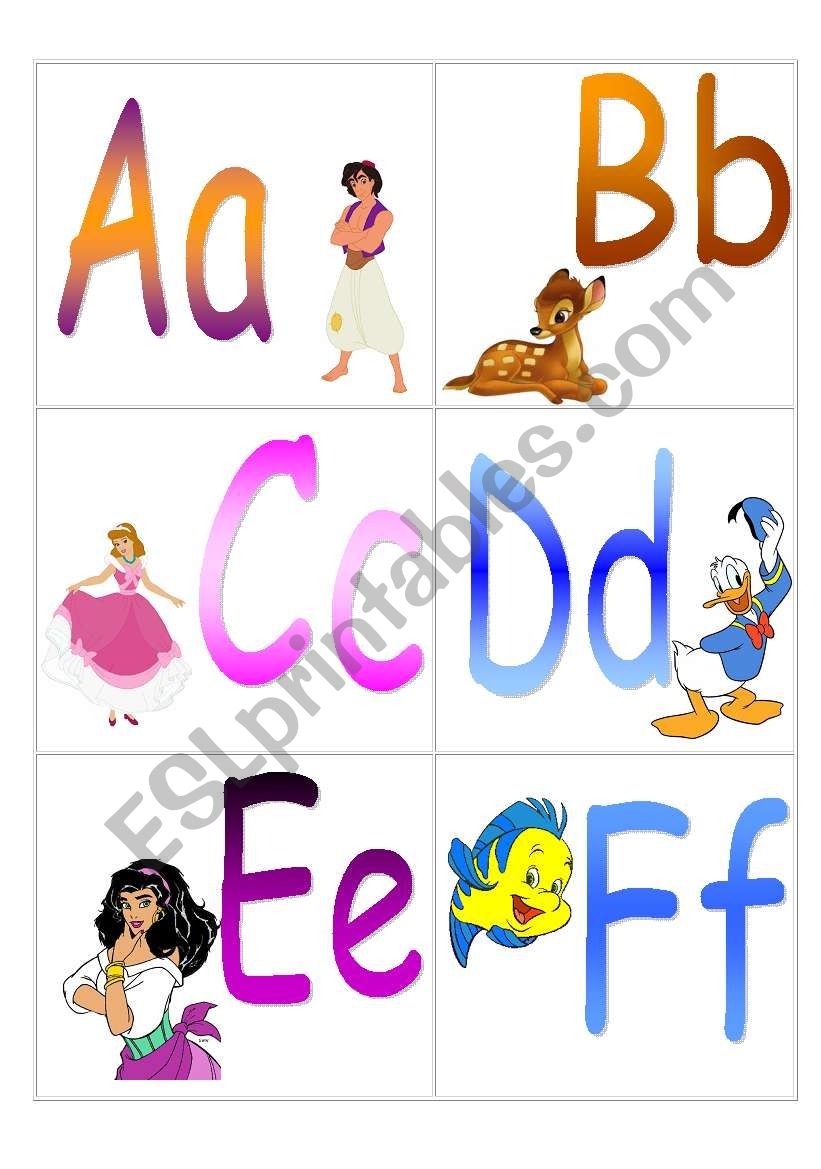 Alphabet With Disney ESL Worksheet By Ganter