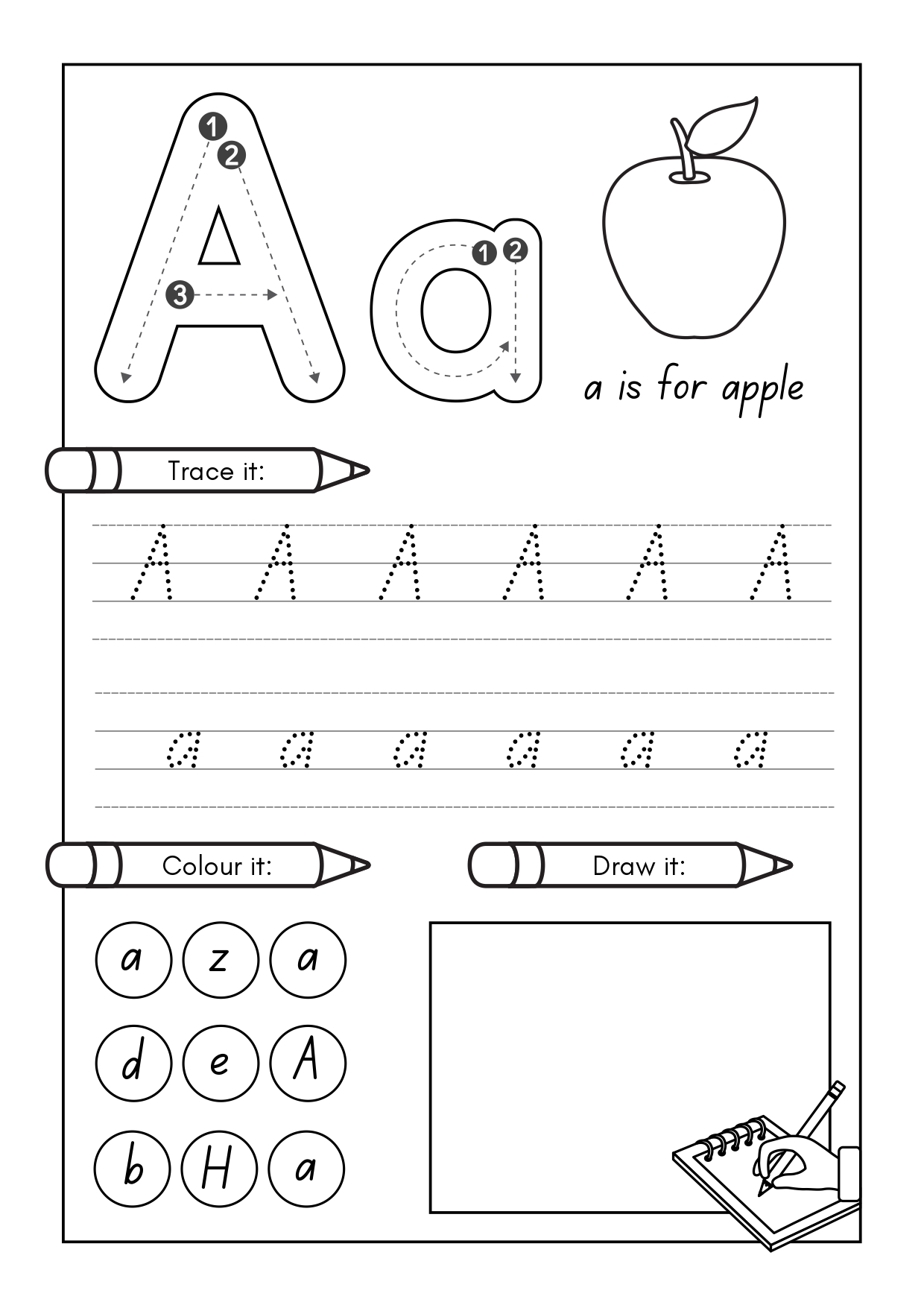 Alphabet Worksheets Handwriting Practice Writing Letters 