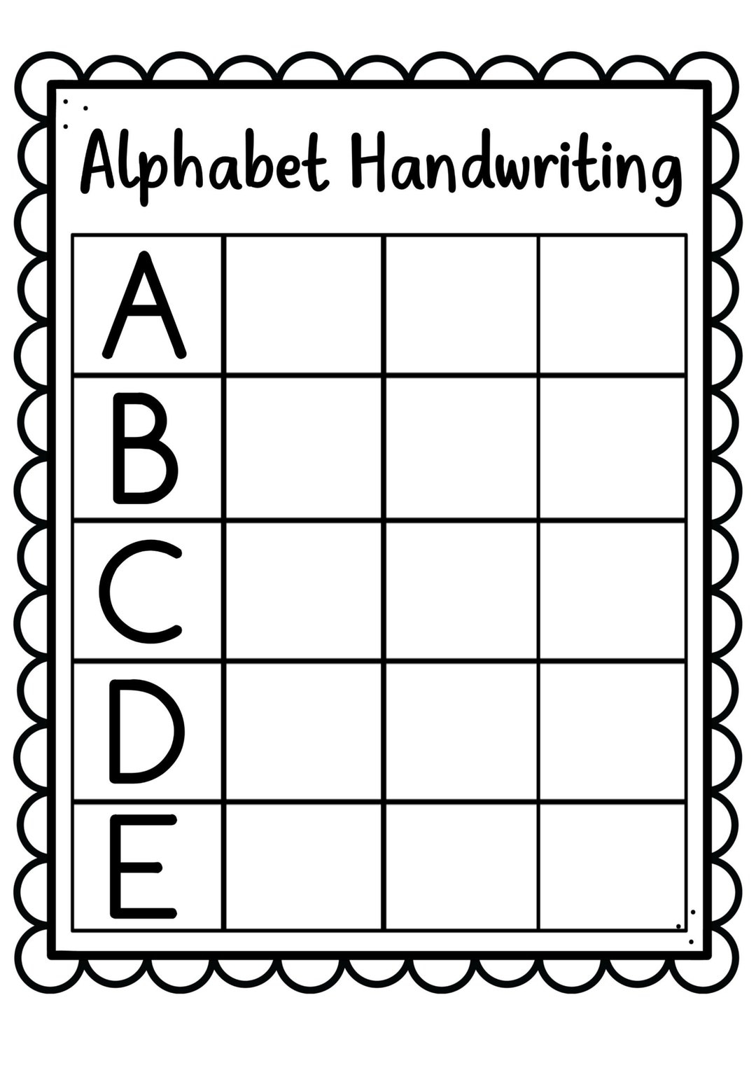 Alphabet Writing Printables Handwriting Worksheets ABC Writing 