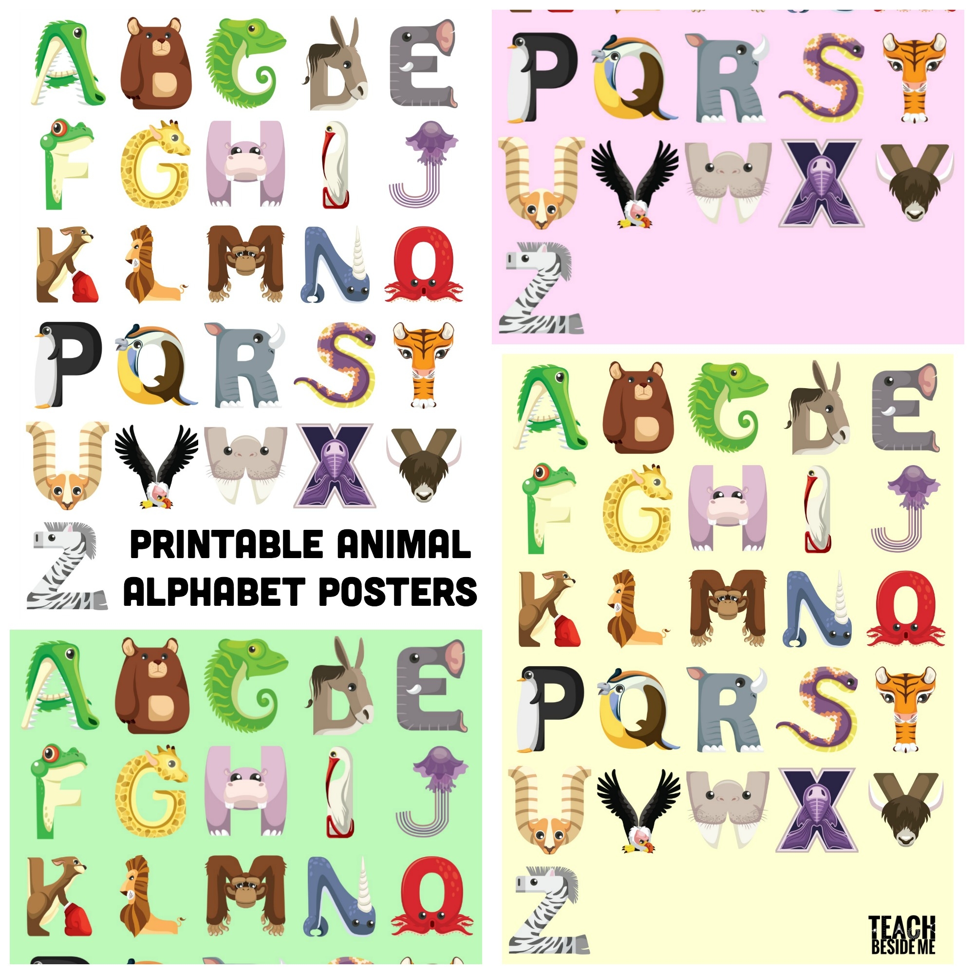 Animal Alphabet Posters Teach Beside Me