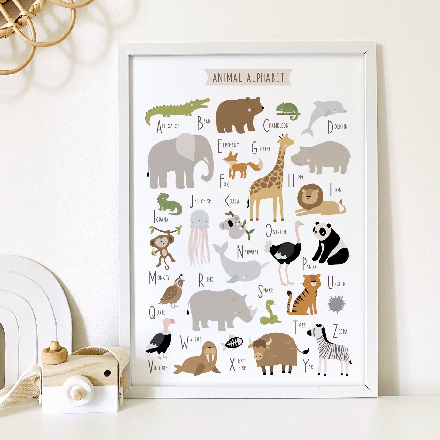 Animal Alphabet Print Safari Alphabet Poster Safari Nursery 