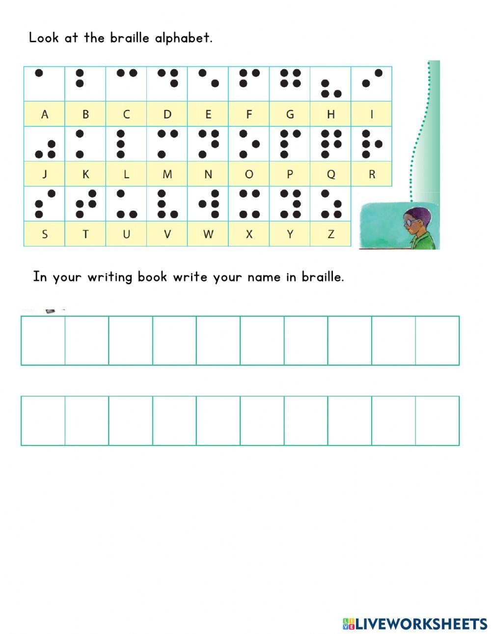 Free Printable Braille Alphabet Worksheets