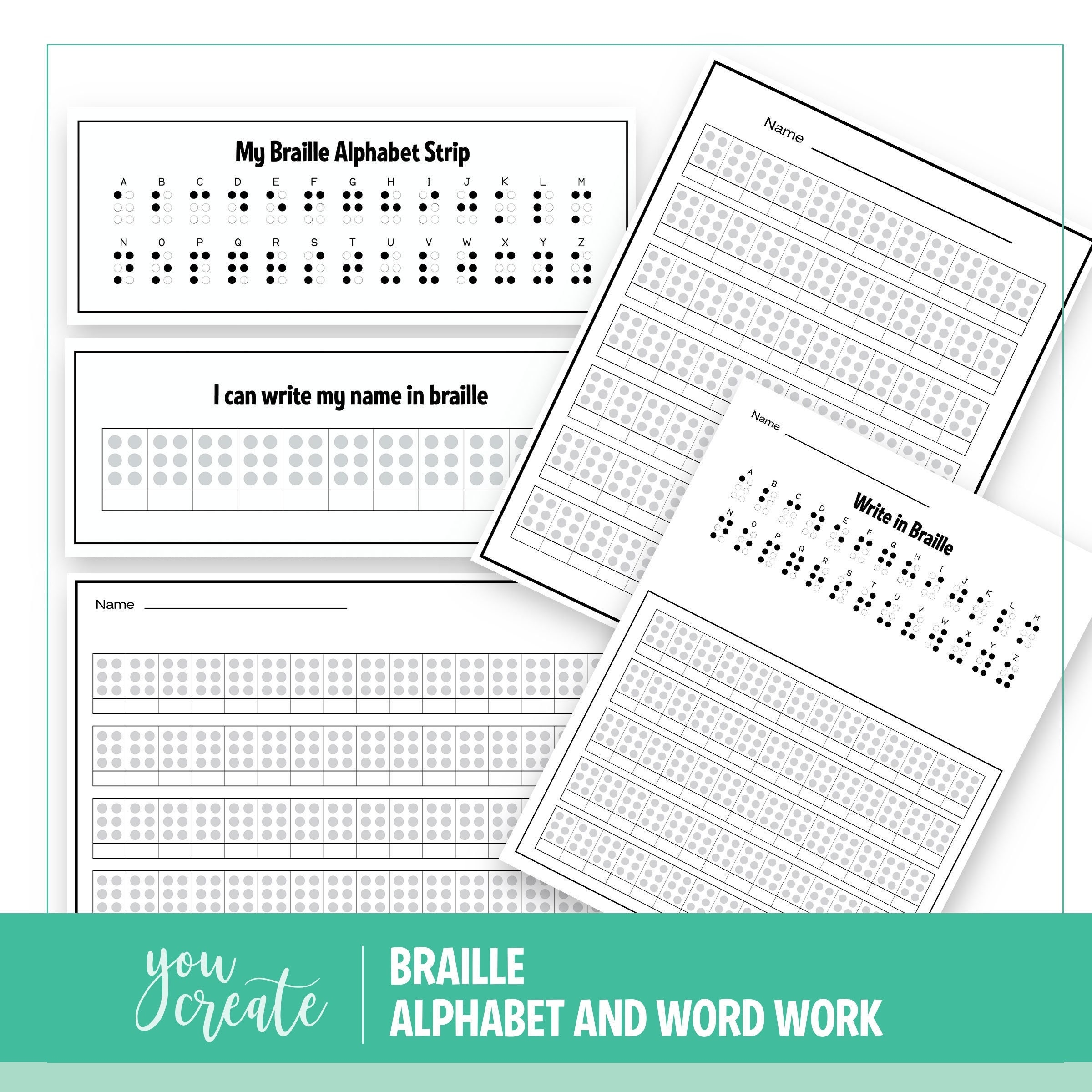 Braille Braille Alphabet And Word Work Learn To Write Braille Includes Editable Worksheets Etsy UK