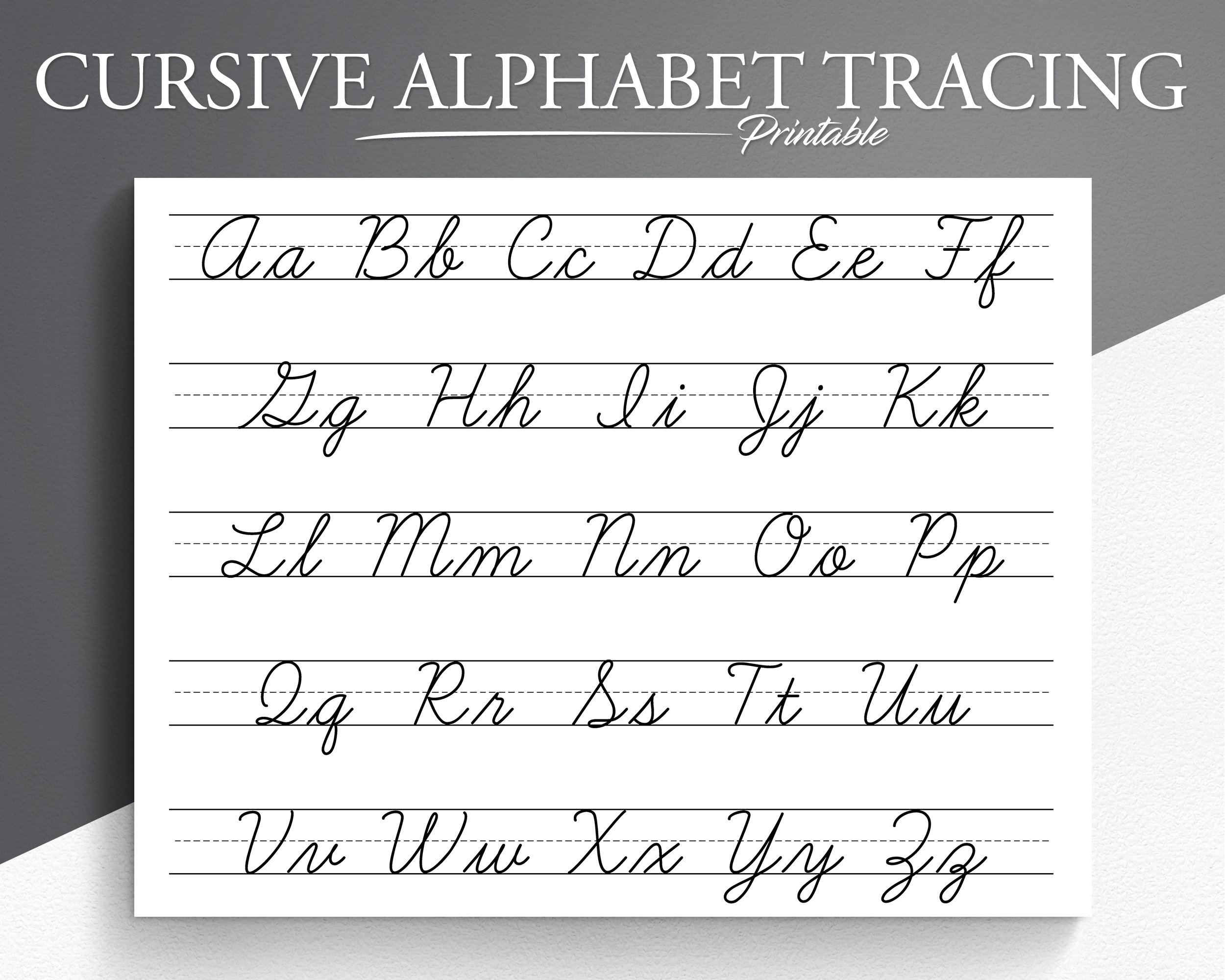 Cursive Alphabet Tracing Worksheet Printable Trace The Cursive Alphabet Cursive Practice Letter Tracing Tracing Worksheets Etsy Australia