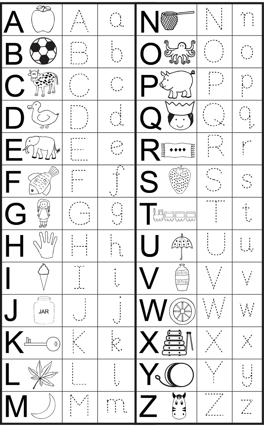 English Alphabet Worksheet For Kindergarten Activity Shelter 