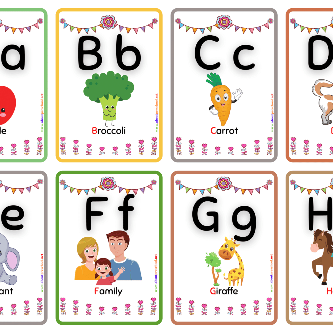 Preschool Printables Alphabet Flash Cards