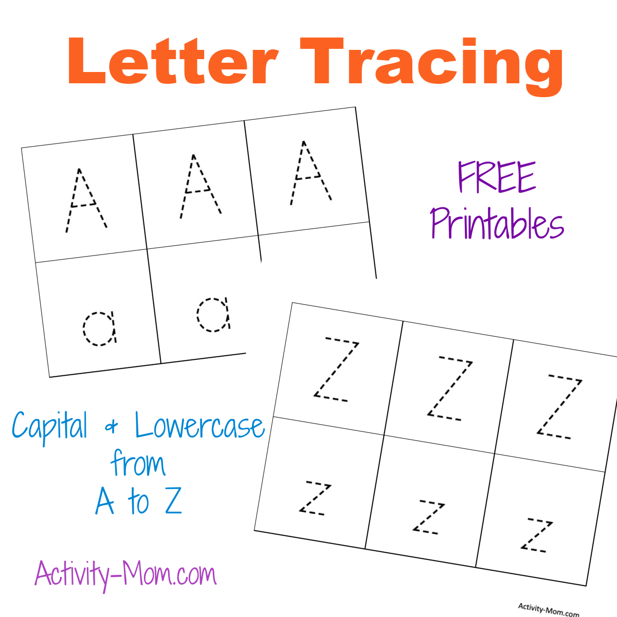 Free Alphabet Tracing Worksheets printable The Activity Mom