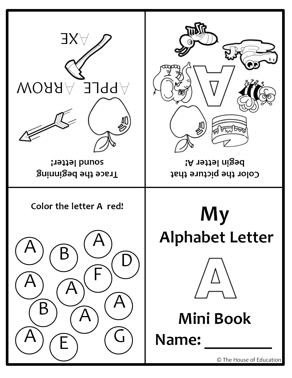 Free Alphabet Uppercase Letter A Mini Book Foldable Mini Book Free Sample Teaching Resources