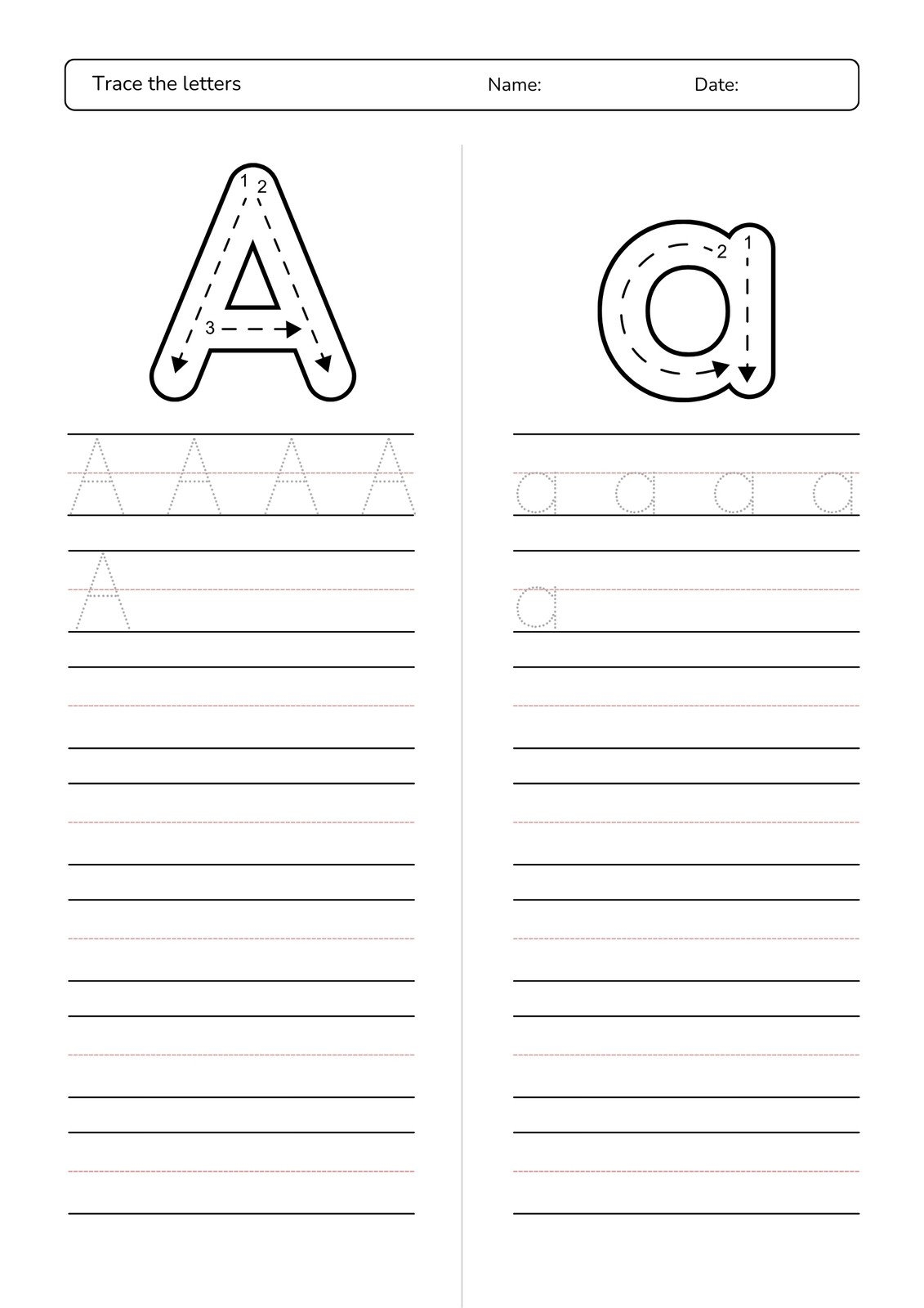 Free Printable Alphabet Handwriting Worksheets