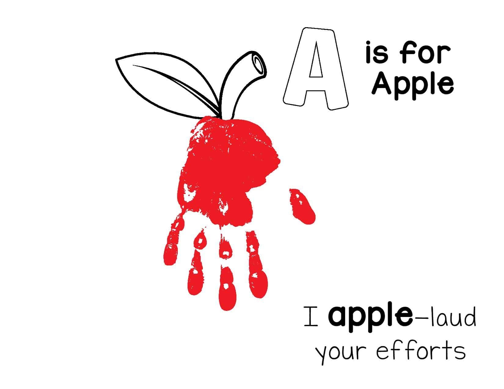 Free Letter A Handprint Art Printable Homemade Heather