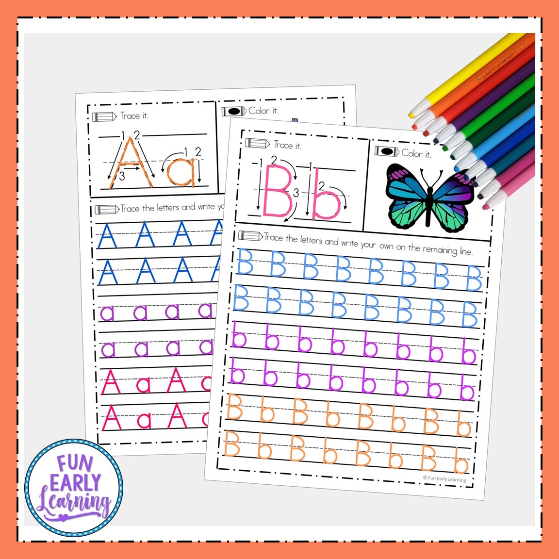 Free Letter Tracing Worksheets A Z Handwriting Practice Fun Early Learning