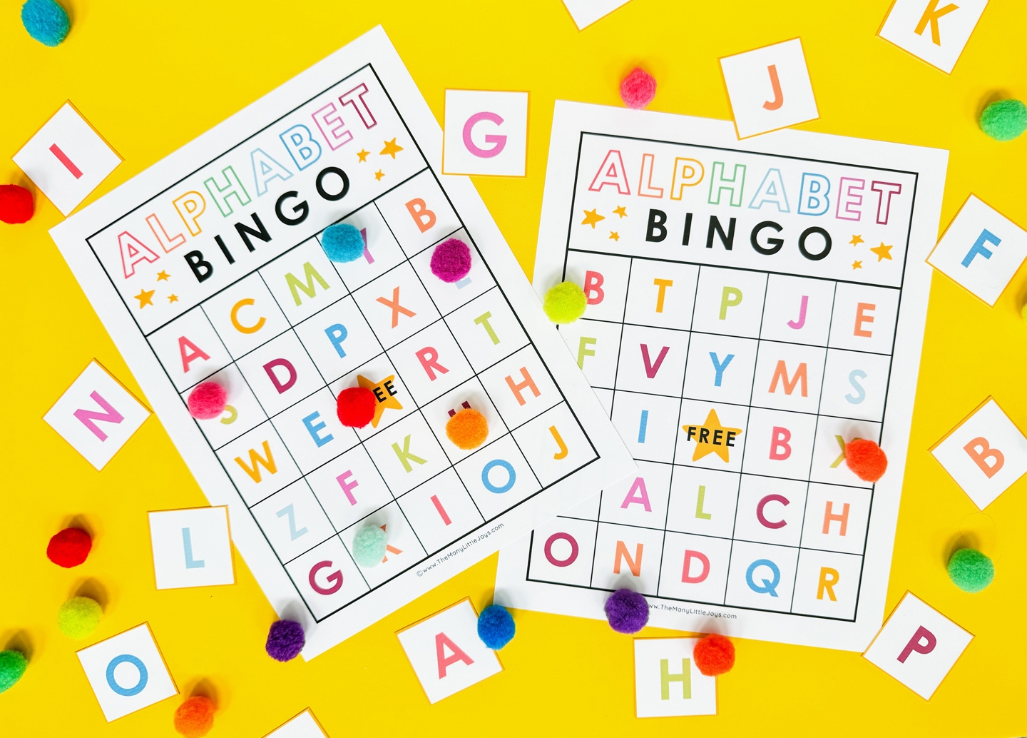 Free Printable Alphabet Bingo A Fun Game To Help Kids Learn Their ABCs The Many Little Joys