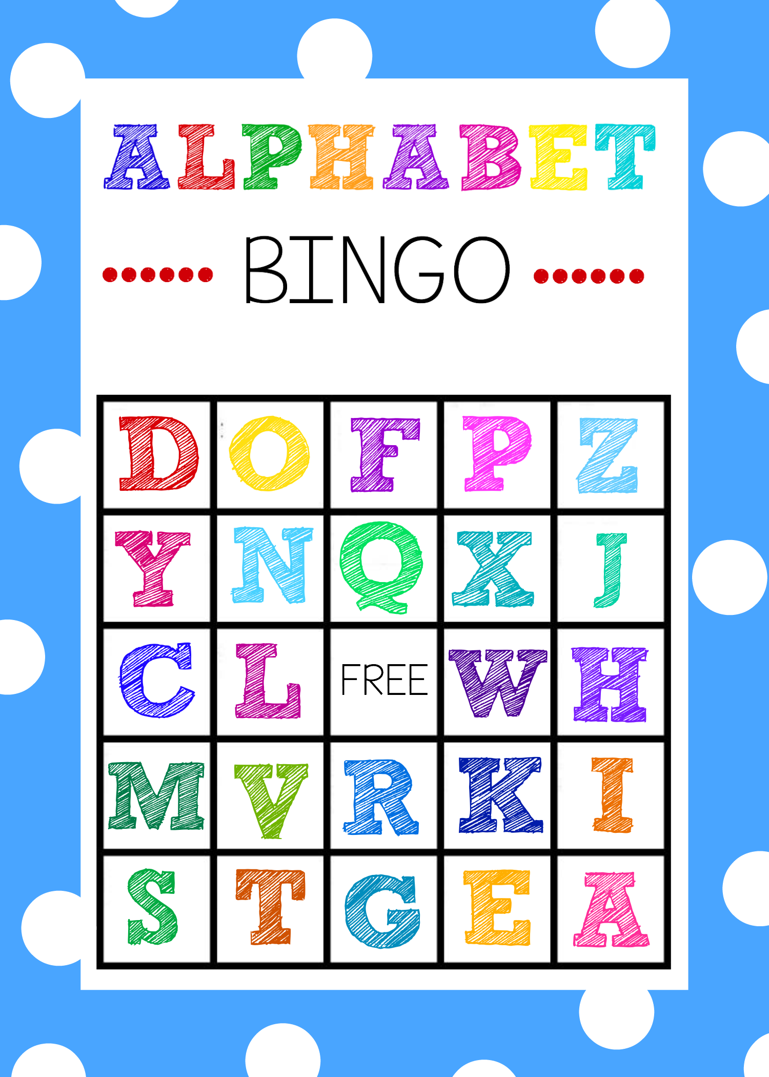 Free Printable Alphabet Bingo Game Worksheets Library