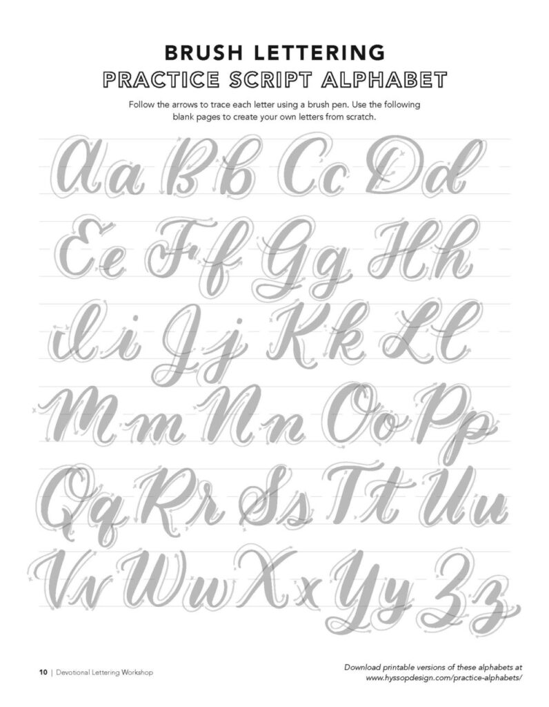 Free Printable Calligraphy Alphabet Worksheets