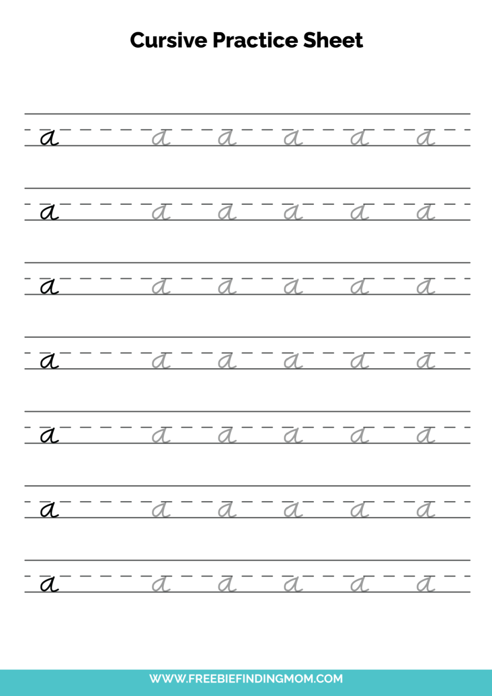 Free Printable Alphabet Cursive Worksheets