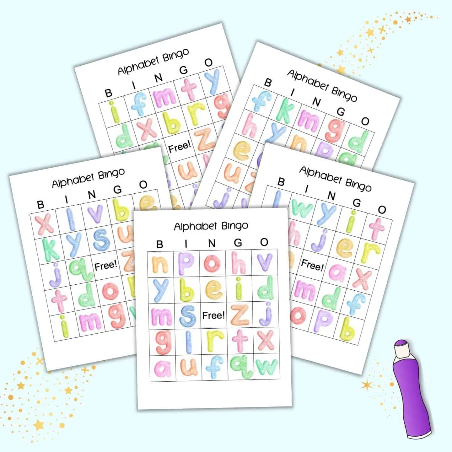 Free Printable Lowercase Alphabet Bingo The Artisan Life