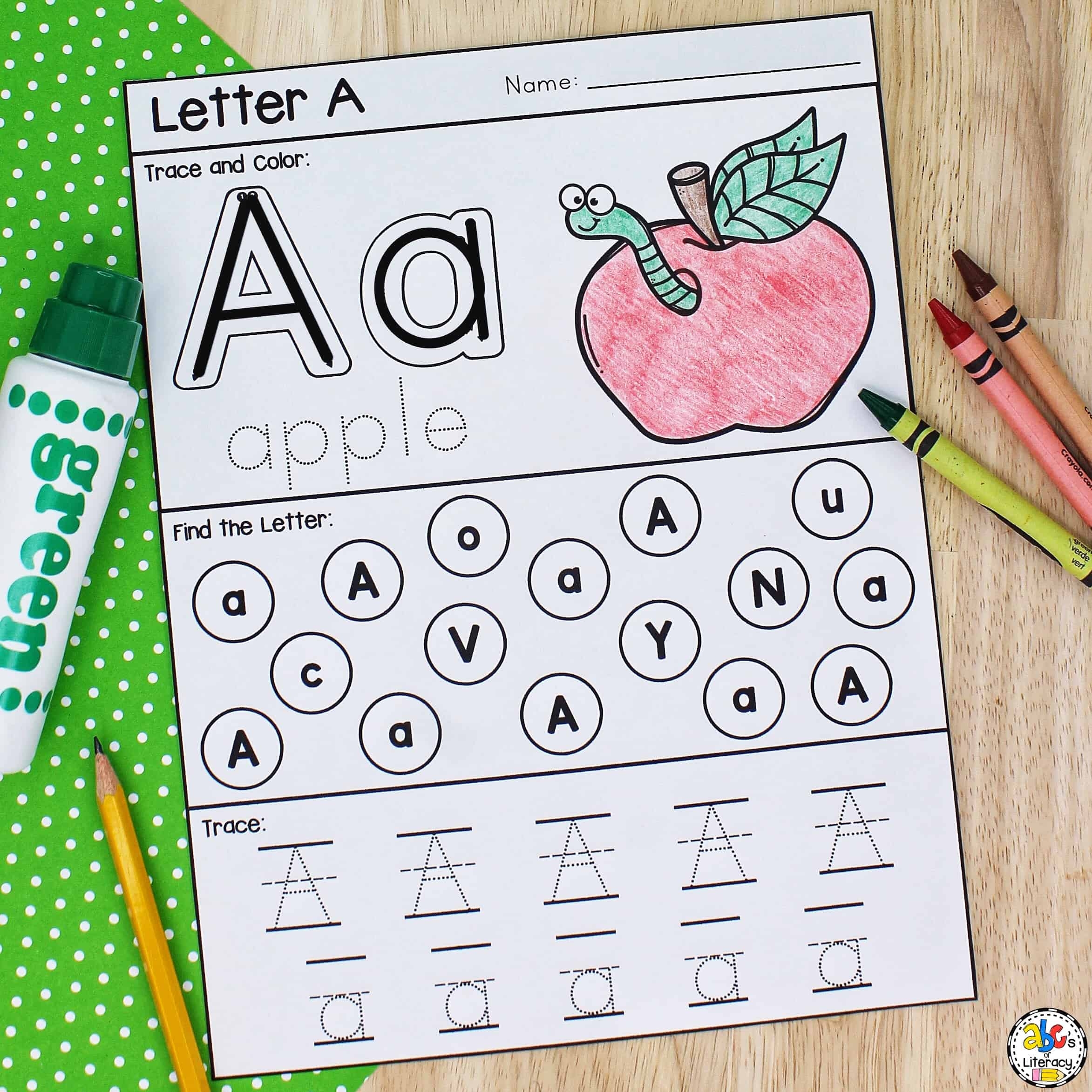 Letter A Printable Preschool Worksheet For Letter Recognition Worksheets Library
