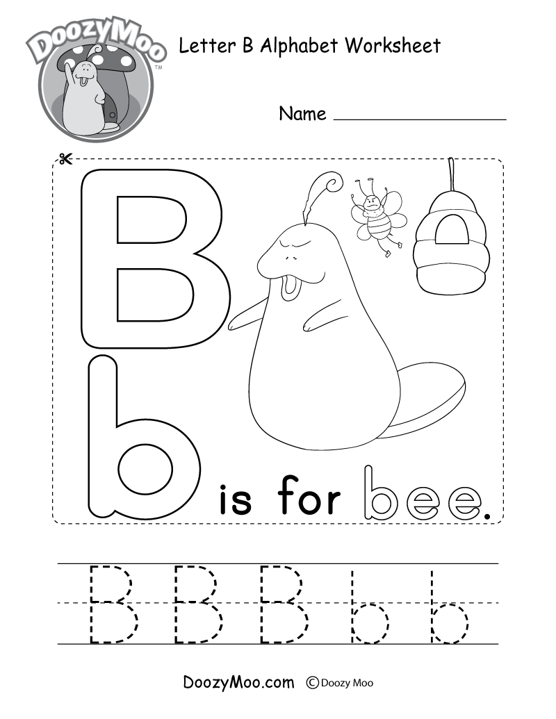 Letter B Alphabet Activity Worksheet Doozy Moo
