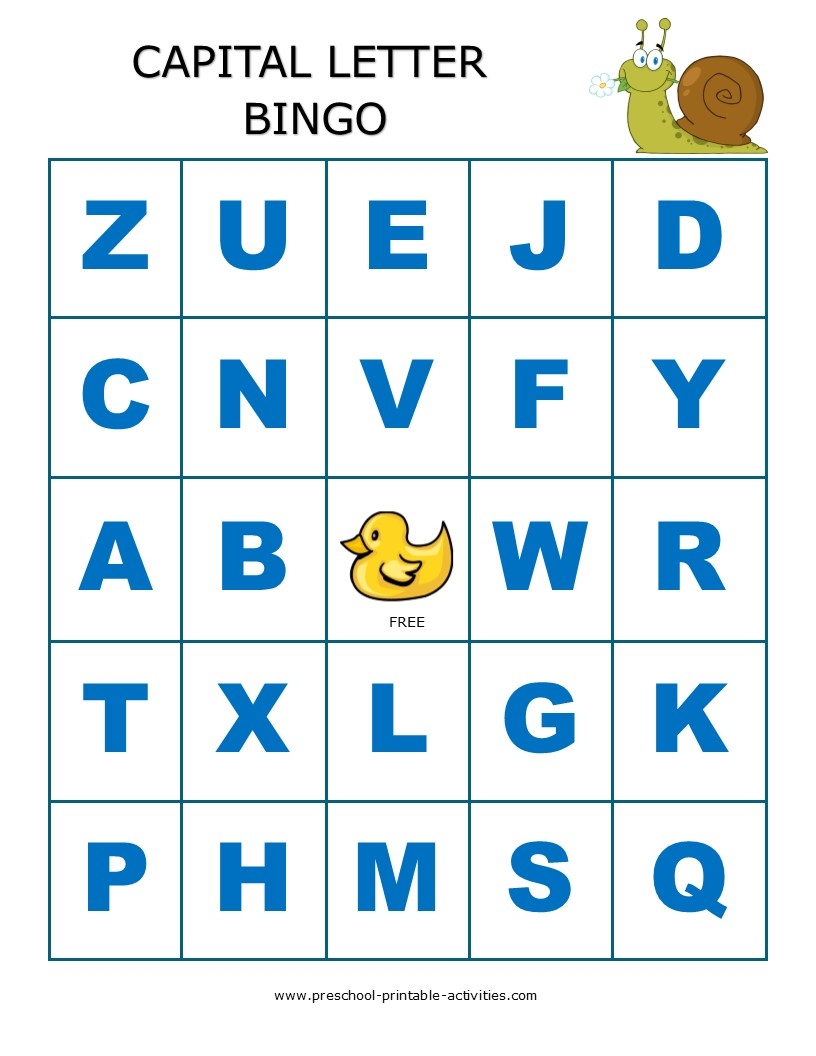 Letter Recognition Bingo Games