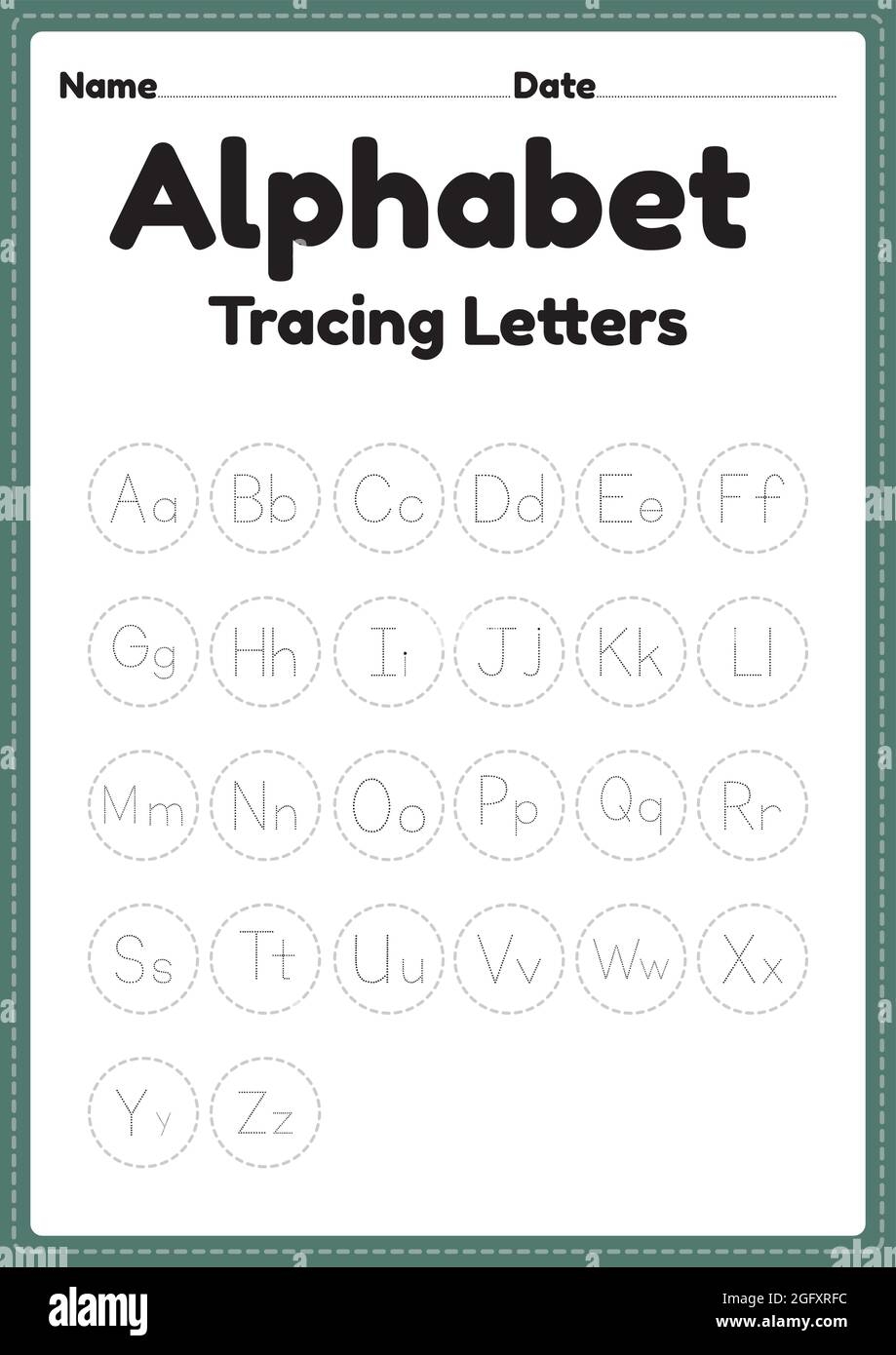 Letter Tracing Alphabet Worksheet For Kindergarten And Preschool 