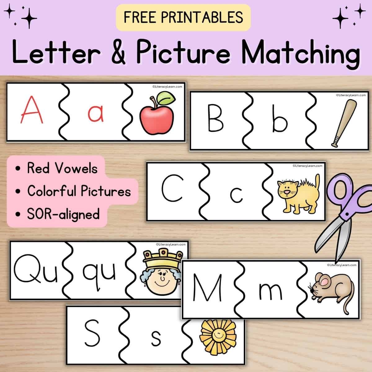 Match The Letters With Pictures Free Printables Literacy Learn