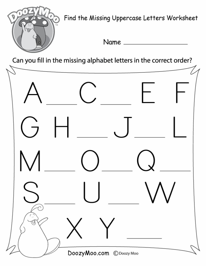 Missing Letter Worksheets Free Printables Doozy Moo