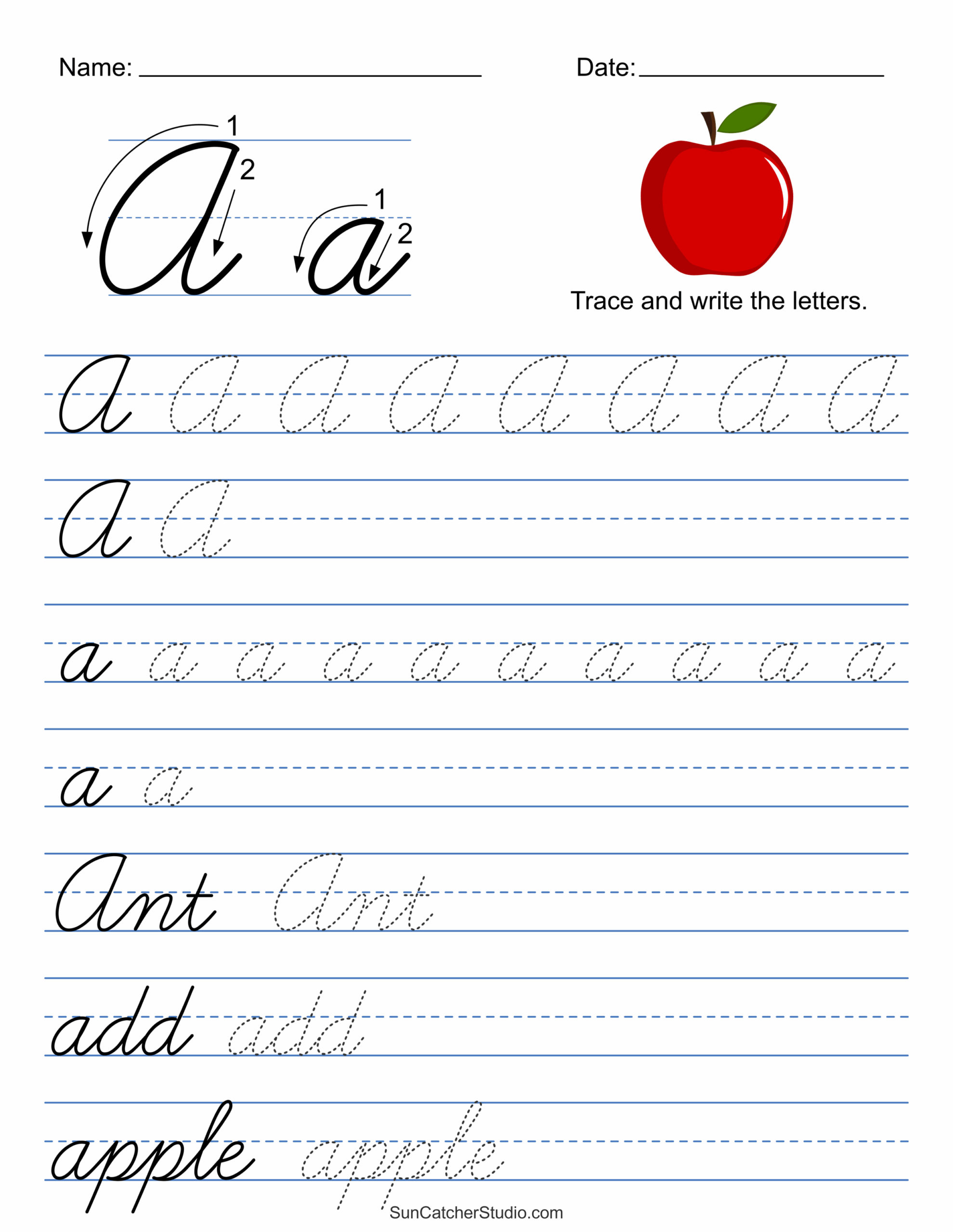 Cursive Alphabet Worksheets Printable Free