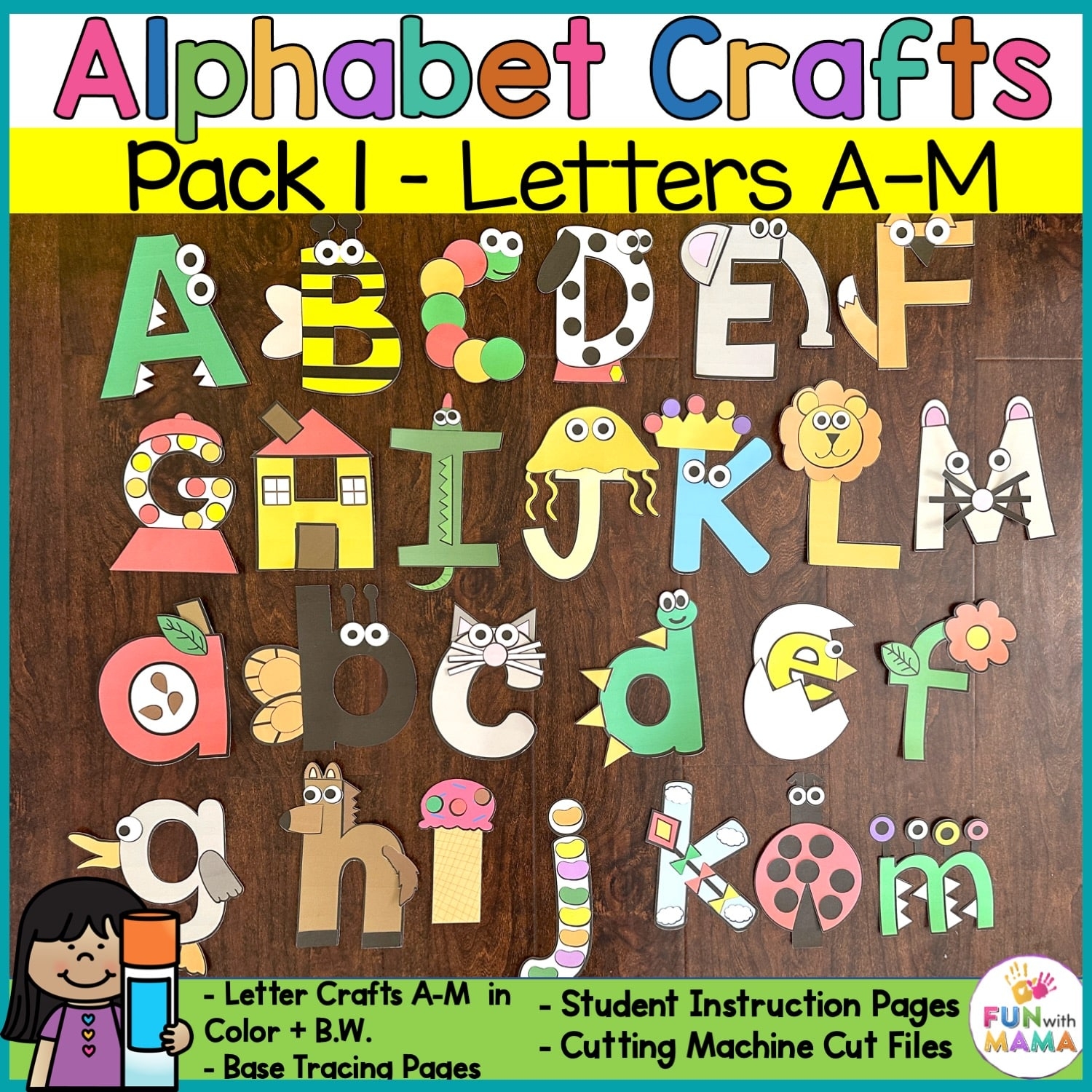 Printable Letter Crafts Pack 1 Fun With Mama Shop