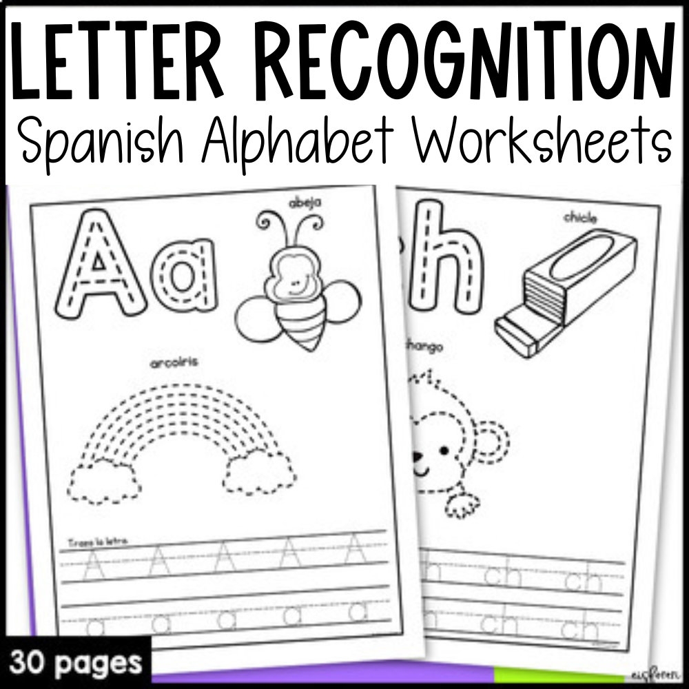 Spanish Alphabet Letter Recognition Worksheets For Pre k Kindergarten Homeschool Tracing Letters Kids Coloring Pages Abc Practice Etsy UK