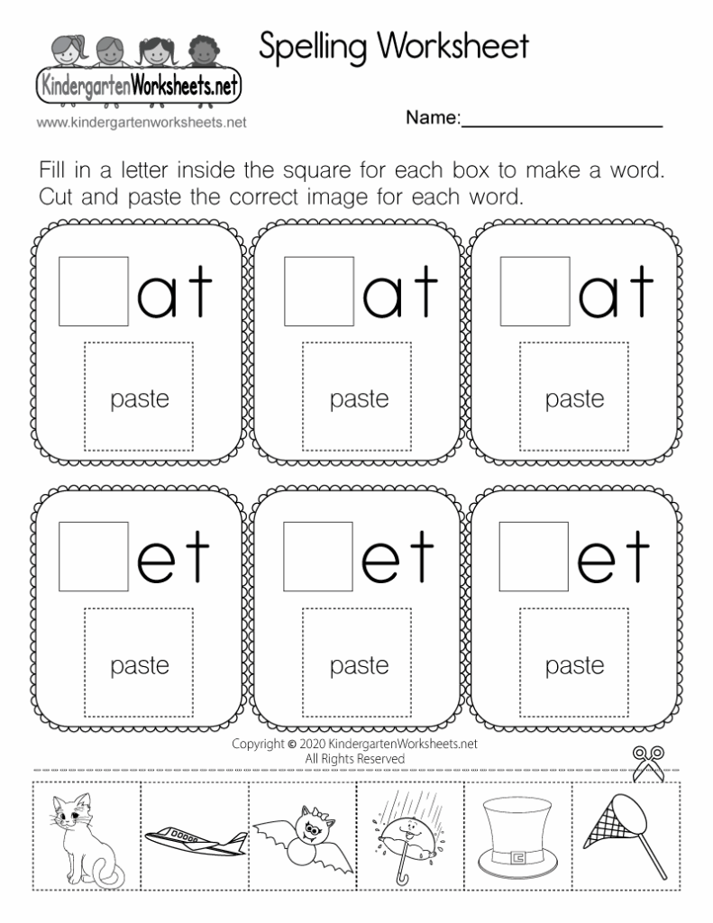 Alphabet Words Worksheets For Kindergarten