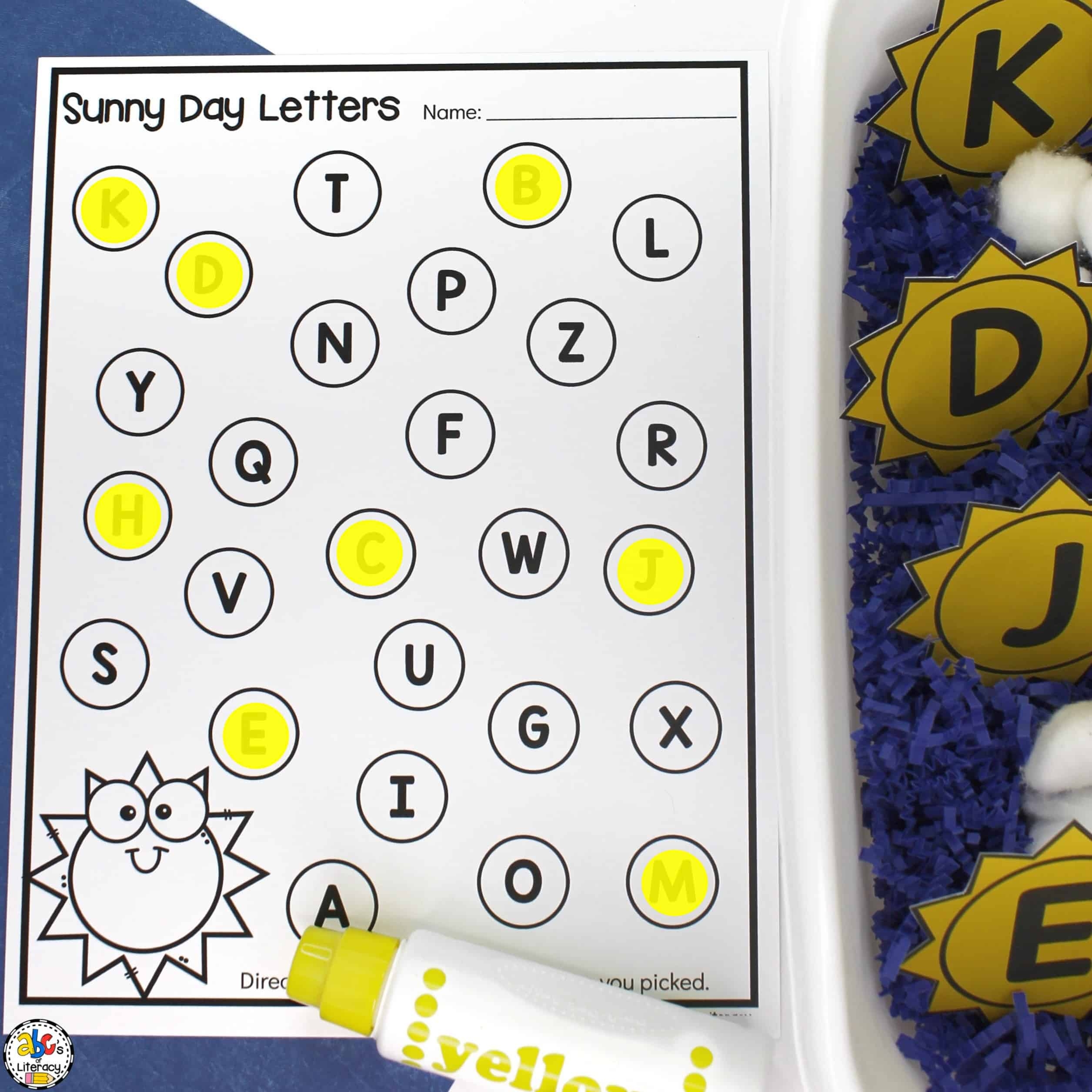 Sun Letter Recognition Activity Learning The ABC s Through Sensory Play