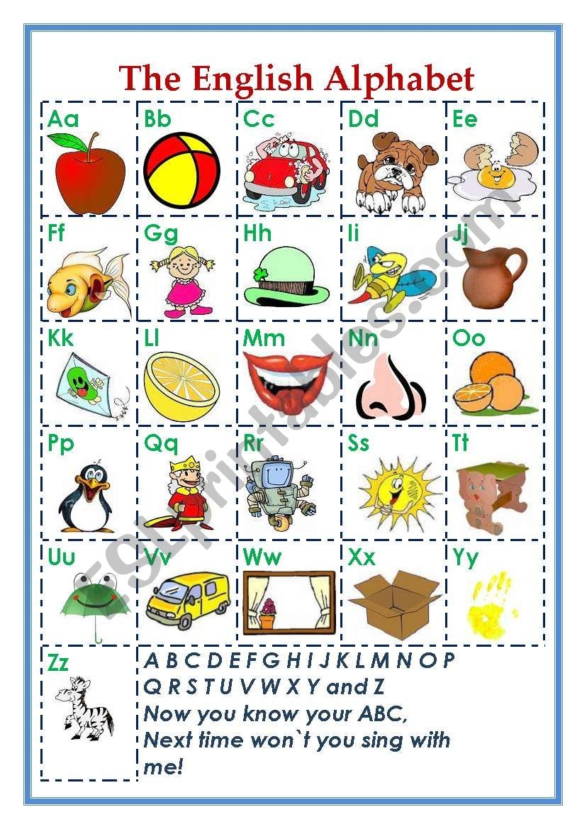 The English Alphabet ESL Worksheet By English1 Worksheets Library