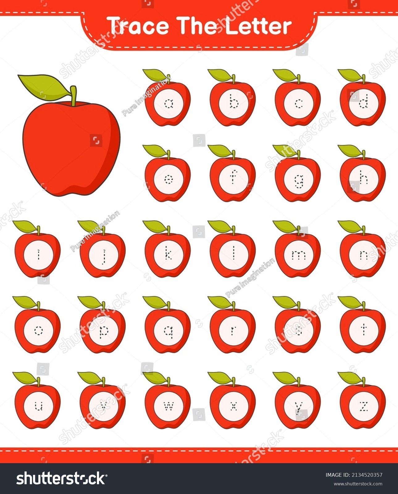 Trace Letter Tracing Letter Alphabet Apple Stock Vector Royalty Trace Letter Tracing Letter Alphabet Apple Stock Vector Royalty