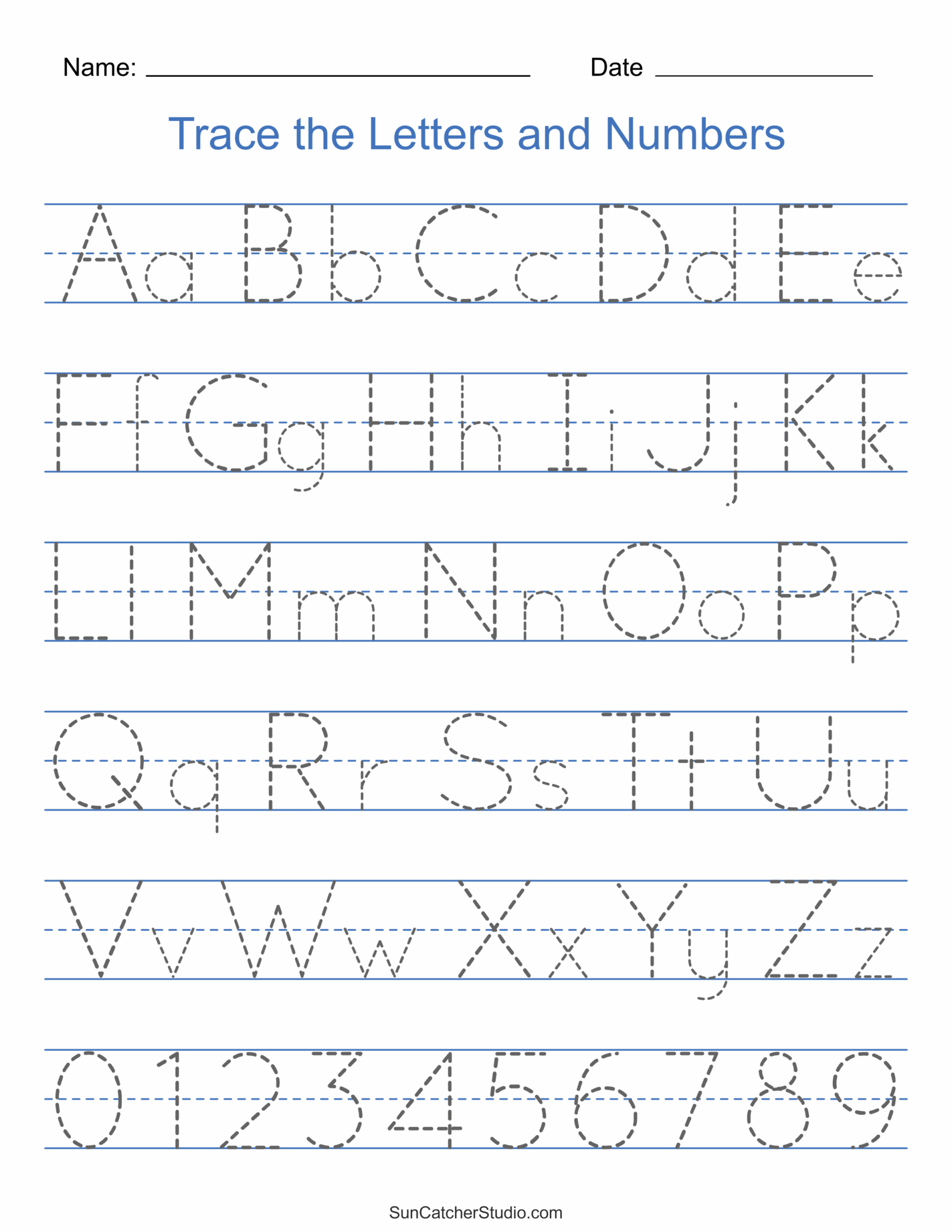 Tracing Alphabet Letters Printable Handwriting Worksheets Free 