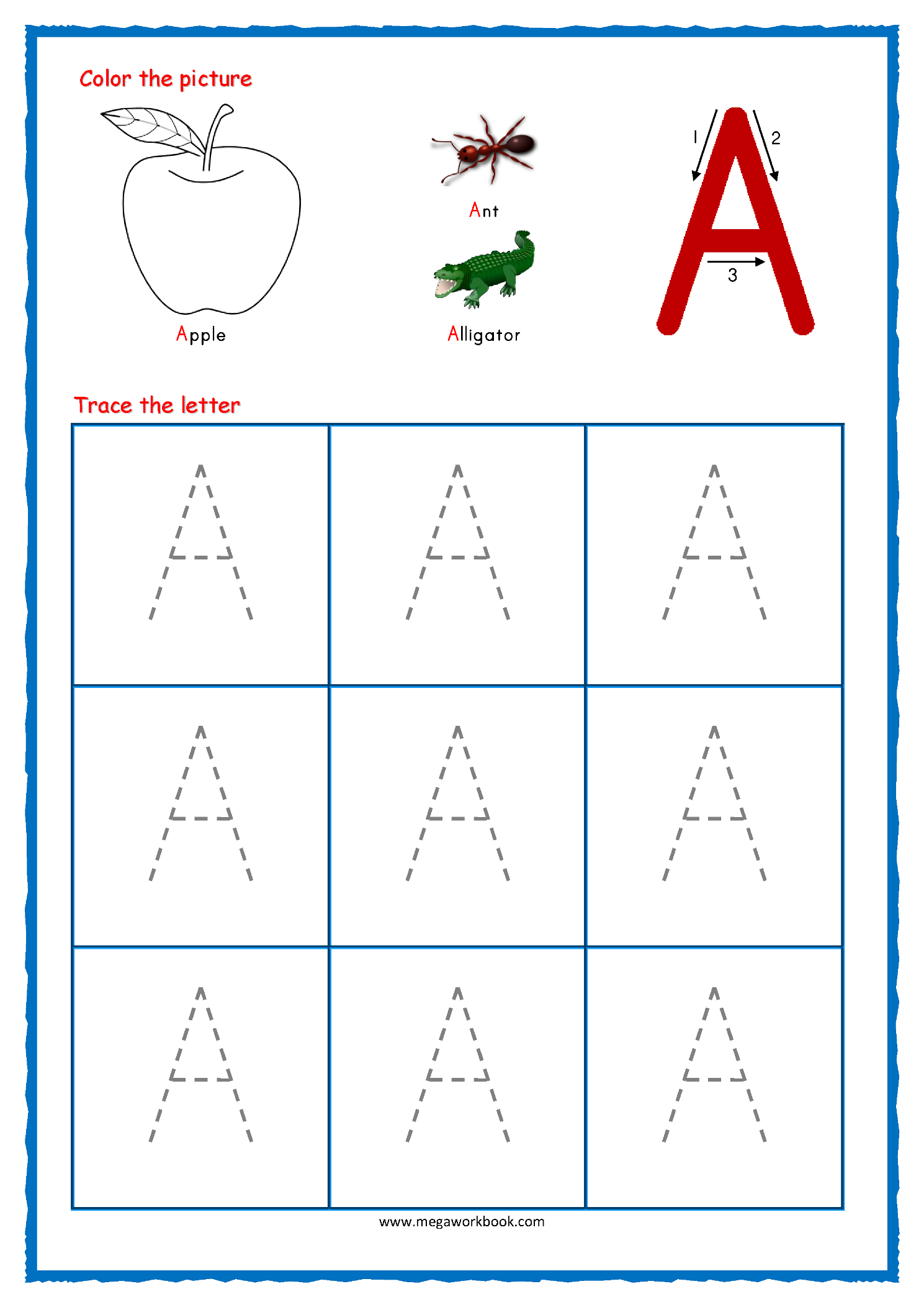 Free Printable Alphabet Letter Tracing Worksheets